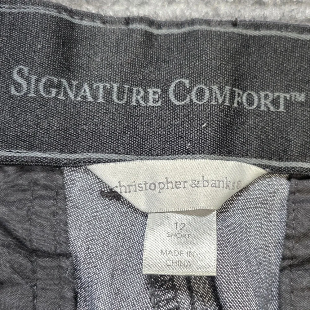 Christopher & Banks Signature Comfort Straight Leg Pants‎ Women's 12 Short Gray